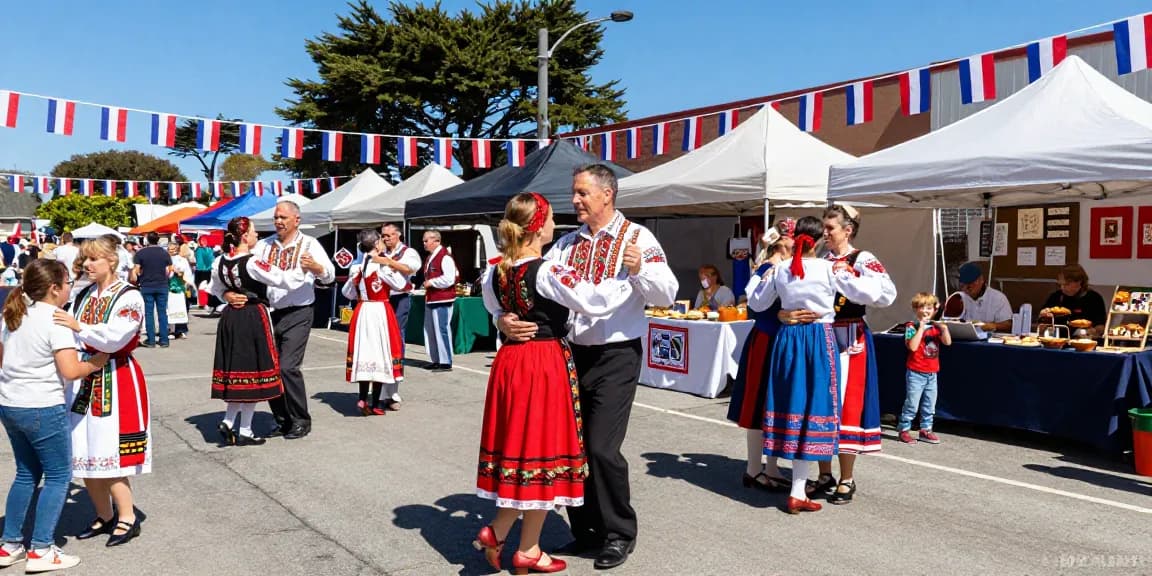 Community gathering of Polish heritage celebrating culture at https://www.sfpol.com/ festival in San Francisco.