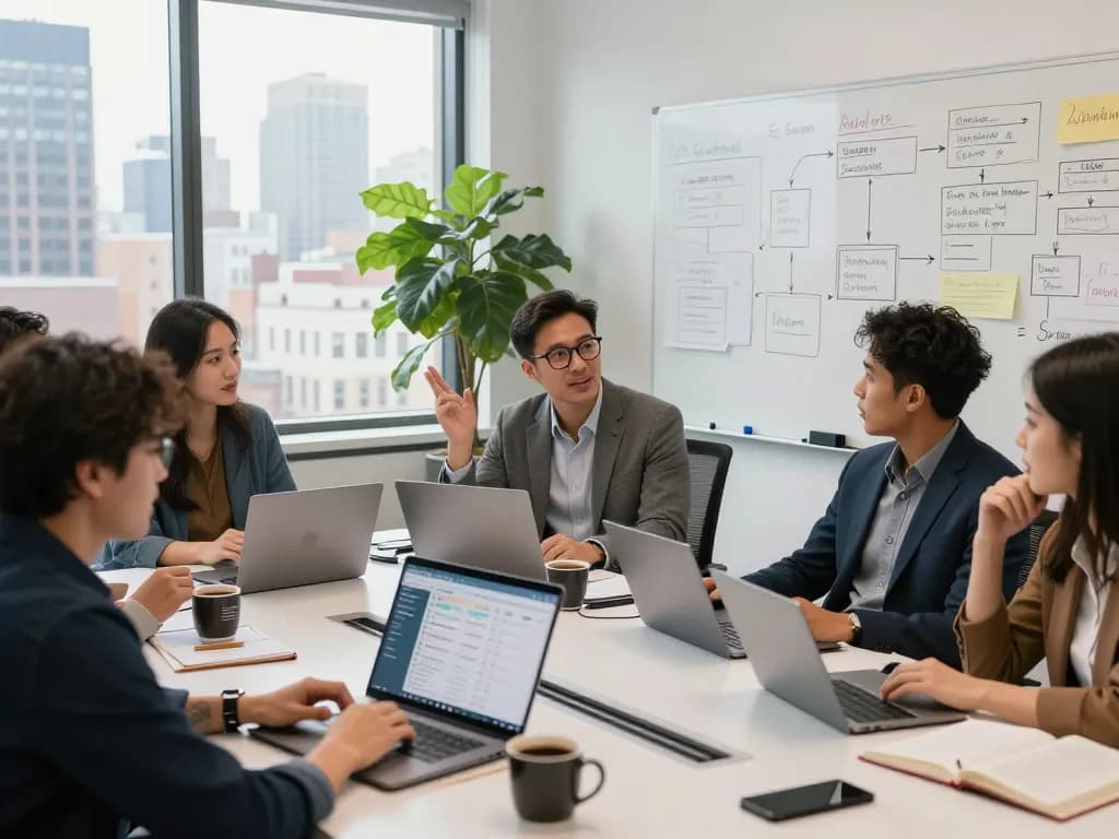 SEO specialists collaborating in New York City office, enhancing online visibility with New York SEO Services.