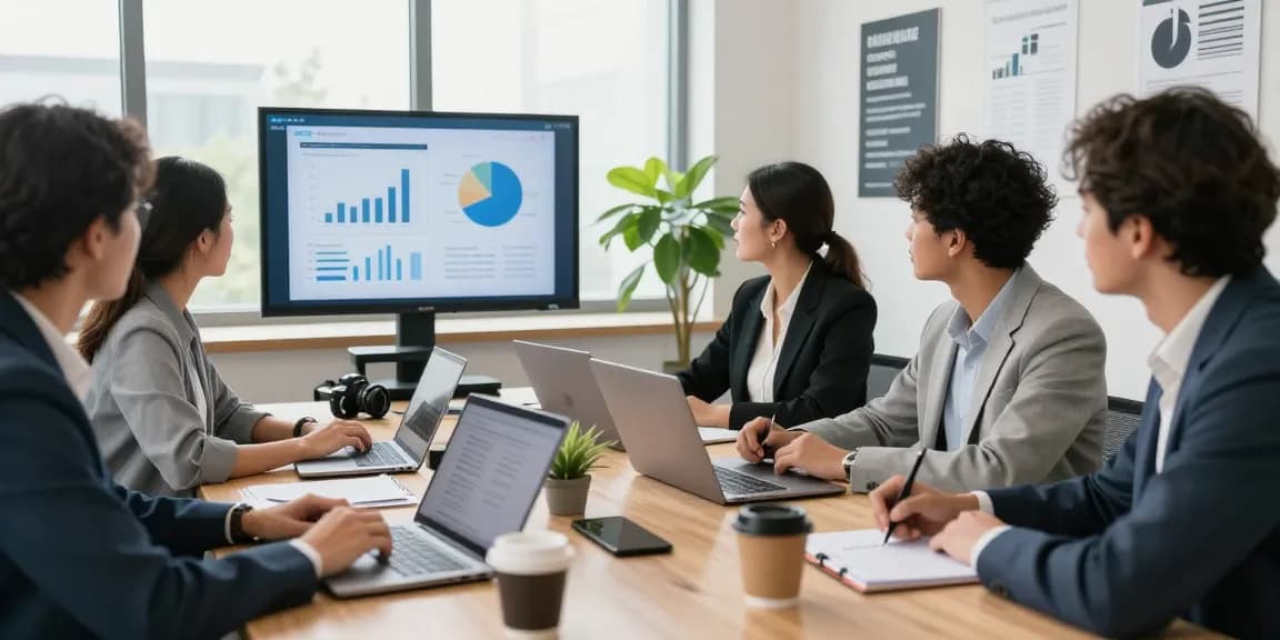 Team collaborating using cloud telephony solutions to enhance communication and productivity in a modern office setting.