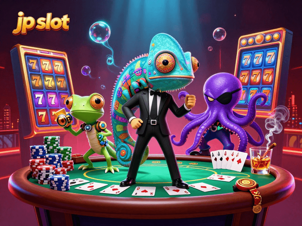 Spin the reels at jp slot for vibrant, dynamic gaming experiences featuring colorful 3D characters.