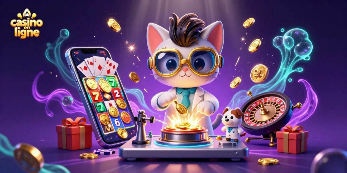 Vivez une expérience immersive avec casino en ligne et un chat fou du laboratoire, créant des machines à pièces d'or.