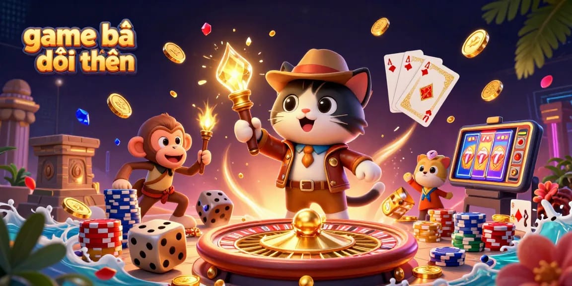 Experience game bài đổi thưởng with an archaeological adventure exploring golden casino artifacts.