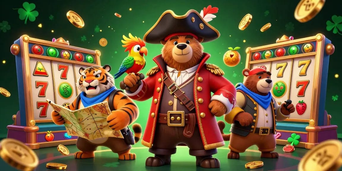 Join the excitement at rusa55 with animated characters playing jackpot slots and winning big!