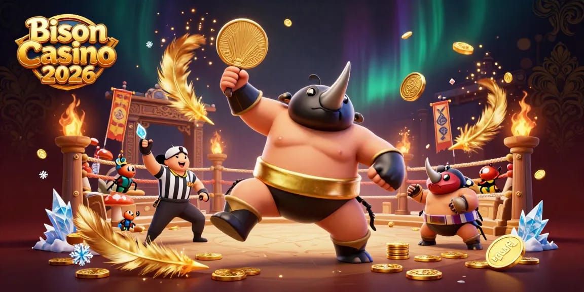 Bison Casino 2026 nyereményes játékokban részesülő bónuszfelhő, amely aranyérmék köpülésével és nyereményekkel jár.