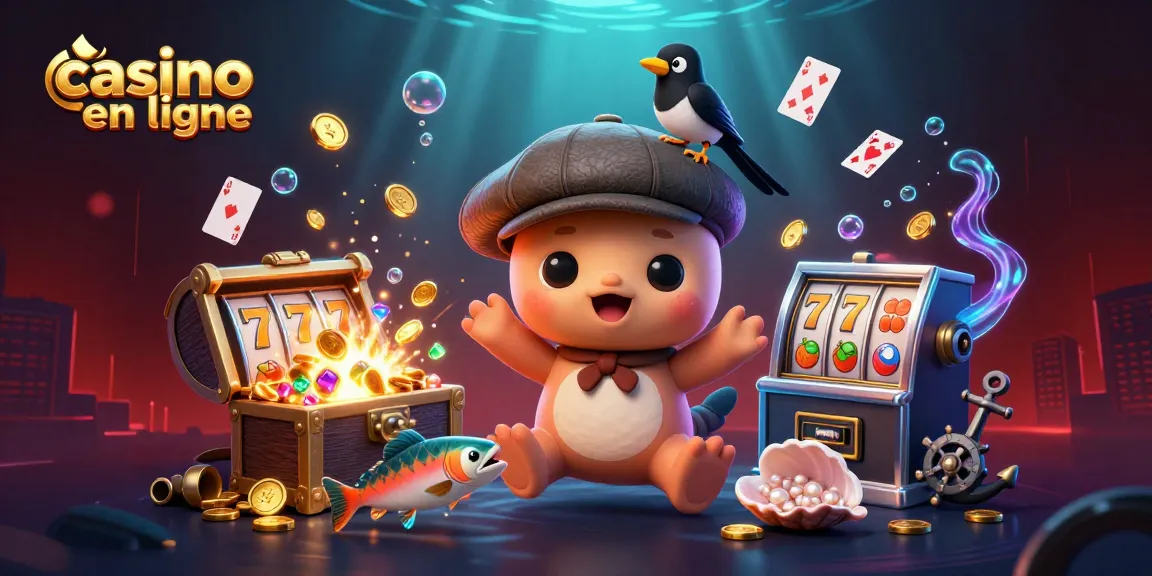 Plonger dans l'univers du casino en ligne avec une illustration captivante et ludique.