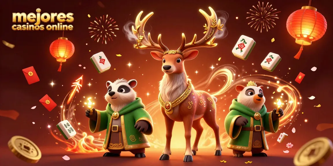 Explora los mejores casinos online con un stag celta, un tejón sabio y elementos de juego vibrantes.