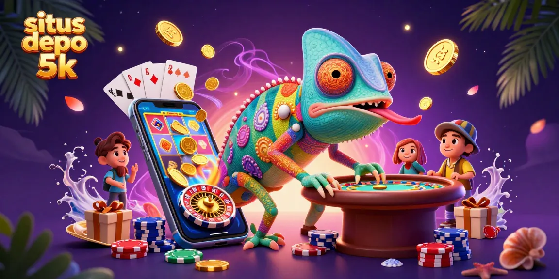 Memainkan situs depo 5k dengan chameleon casino dan elemen slot yang dinamis.