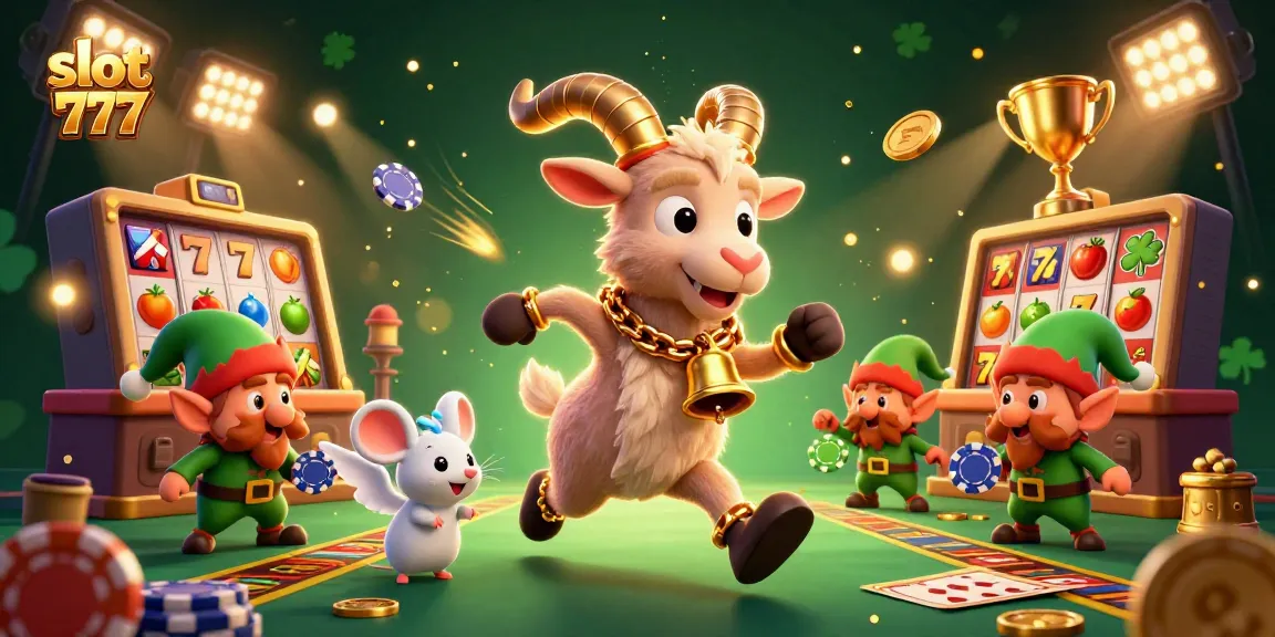 Mainkan slot 777 dengan Krampus dan karakter lucu dalam kasino yang semarak.
