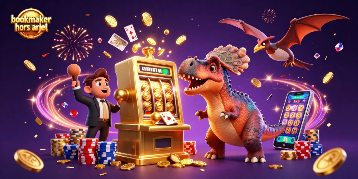 Gagnez des jackpots sur les bookmakers hors ARJEL avec des personnages animés dans une scène dynamique de casino.