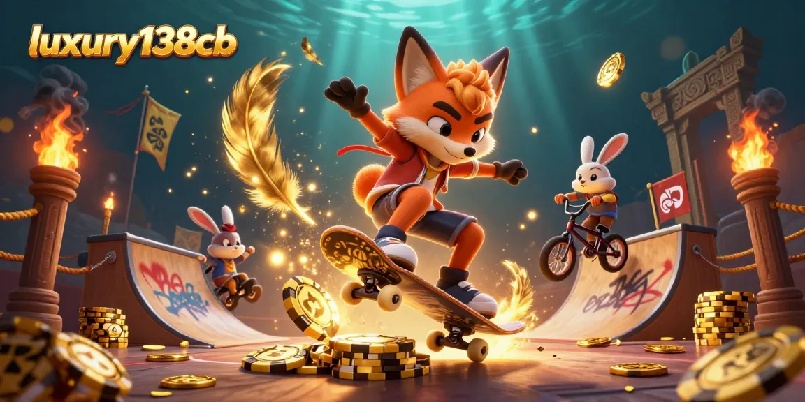Engage with luxury138cb's thrilling casino atmosphere featuring energetic characters and vibrant elements.