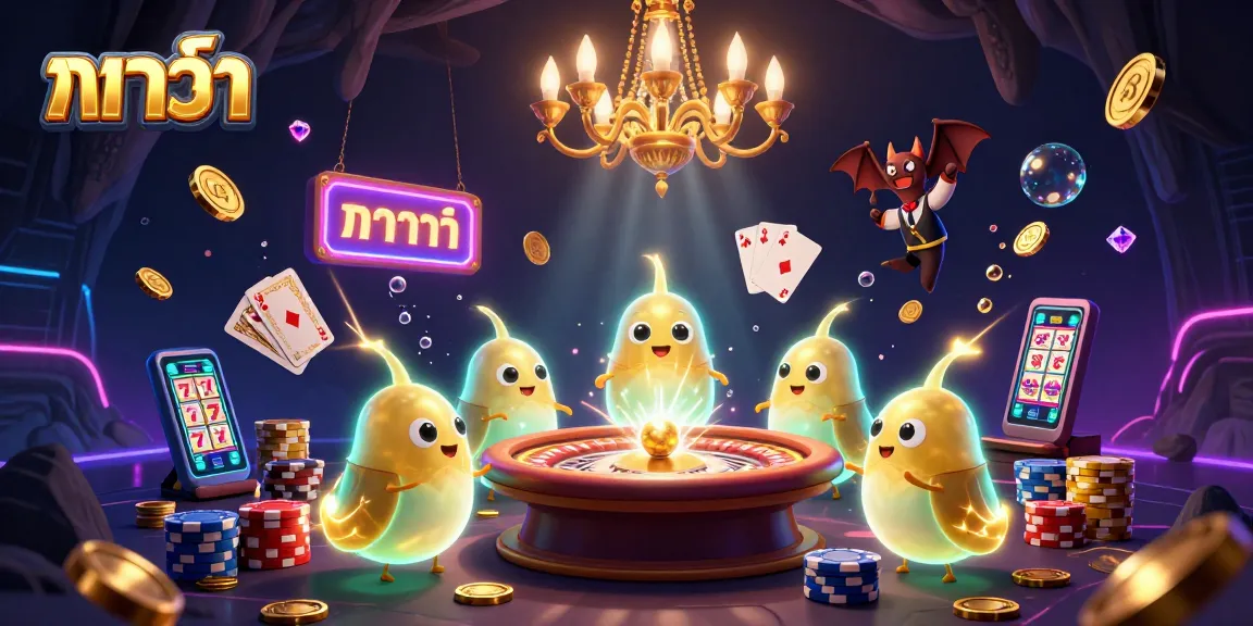 Engage with the vibrant baccarat scene featuring glowworms and a bat dealer in a dynamic casino environment.