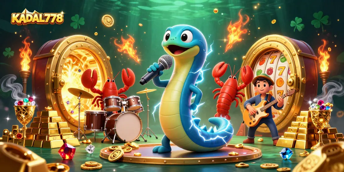 KADAL778 brings excitement alive with an electric eel DJ performing in a vibrant underwater casino.