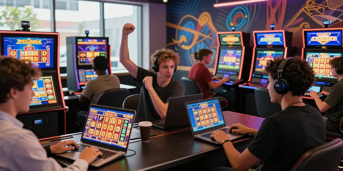 Players experiencing thrilling moments on situs gacor in a vibrant online casino environment with engaging slot games.
