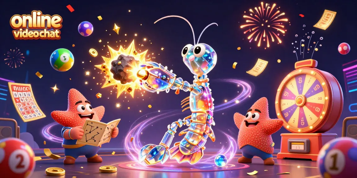 Engage in exciting online video chat experiences with dynamic lottery elements and vibrant characters.