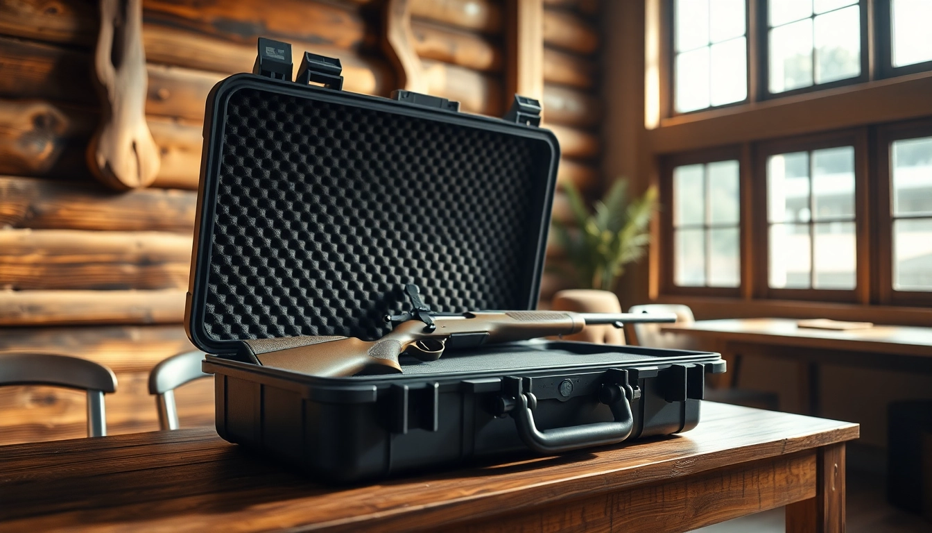 Showcasing a pelican gun case for sale with an open design, highlighting features and quality.