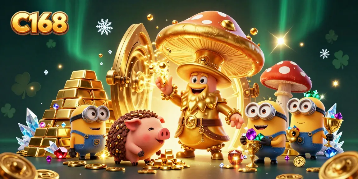 Take a chance with C168, a dynamic 3D illustration showcasing treasure, charm, and excitement.