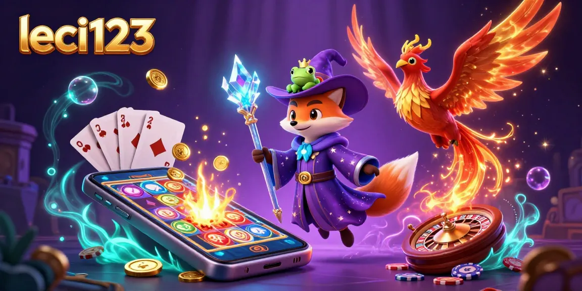 Experience thrilling online play with Leci123's vibrant casino scene showcasing exciting games and rewards.