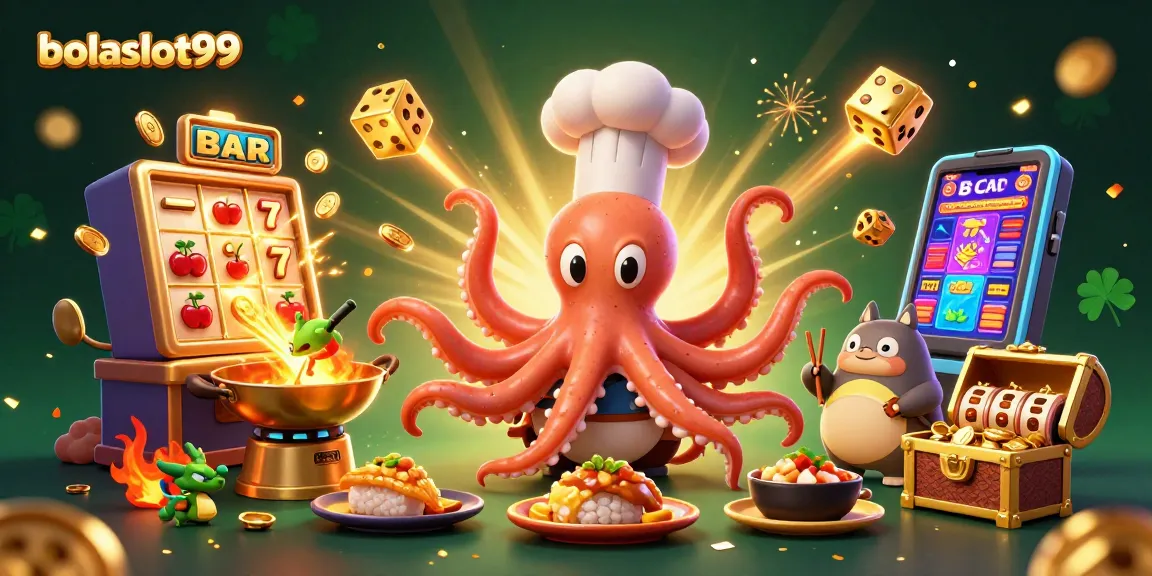 Experience thrilling jackpots with bolaslot99: colorful 3D illustration of casino fun.