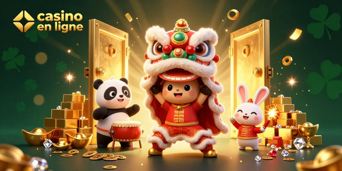 Gagnez dans un casino en ligne avec un spectacle envoûtant de danse du lion et trésors lumineux.