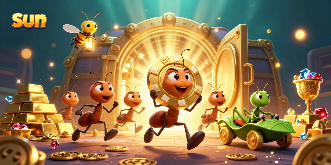 Experience thrilling excitement with sun-themed gambling heist in a dynamic 3D scene.