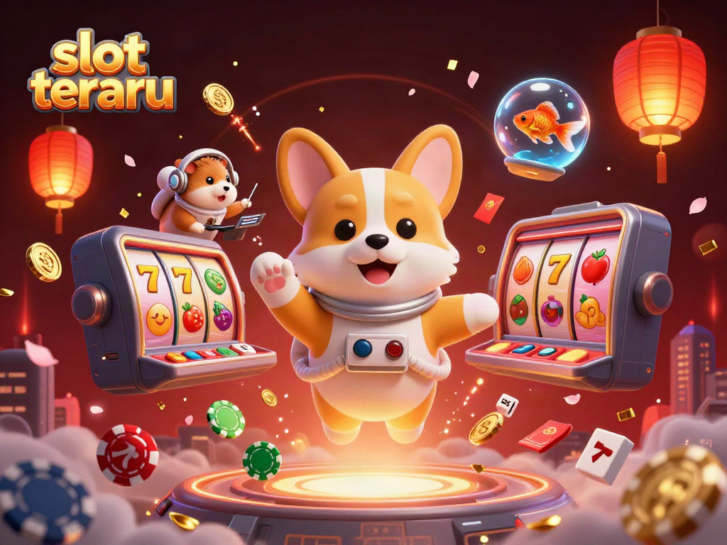 Engage with slot terbaru features through this vibrant 3D illustration of a space casino adventure.