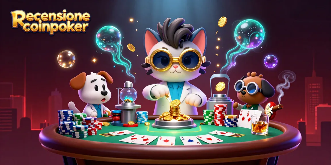 Giocare a poker su CoinPoker: Recensione CoinPoker con personaggi 3D e tavolo da gioco.