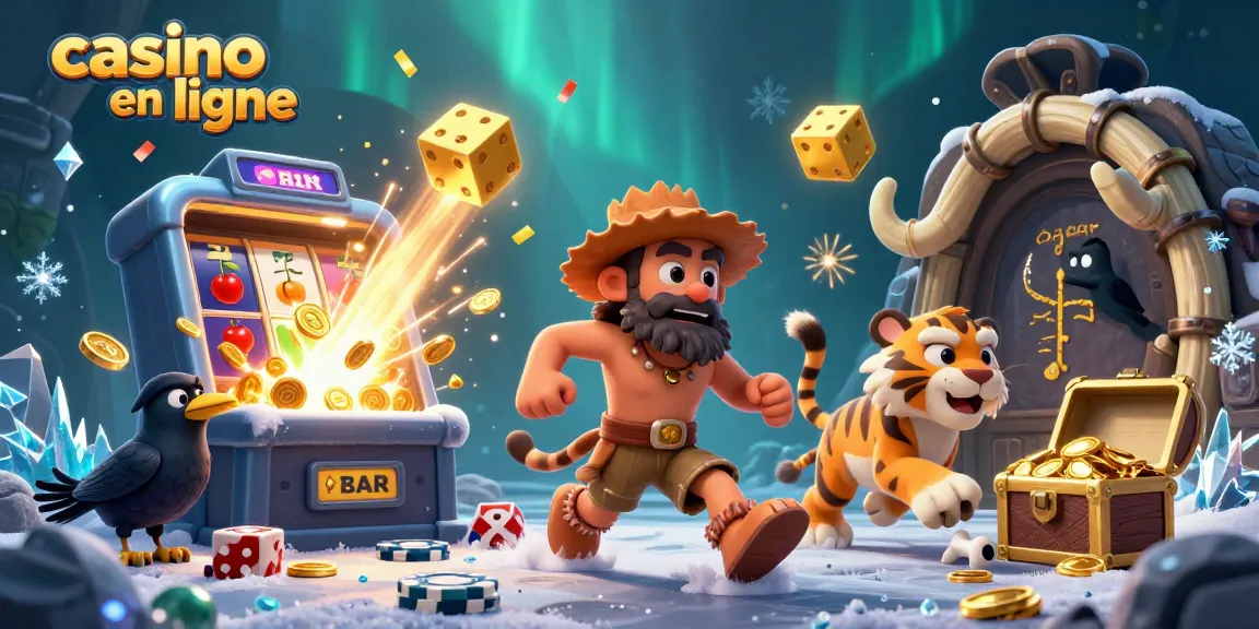 Célébrez avec les jeux de casino en ligne caricaturaux dans un casino préhistorique animé.