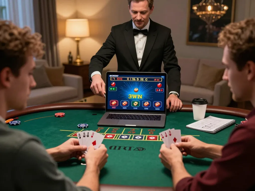 Players enjoying blackjack game at 3win online casino with virtual dealer and interactive interface.