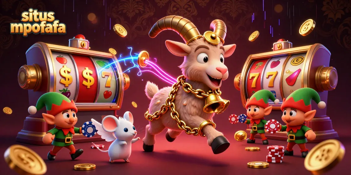 Experience excitement at situs mpofafa with festive characters in a vibrant casino scene