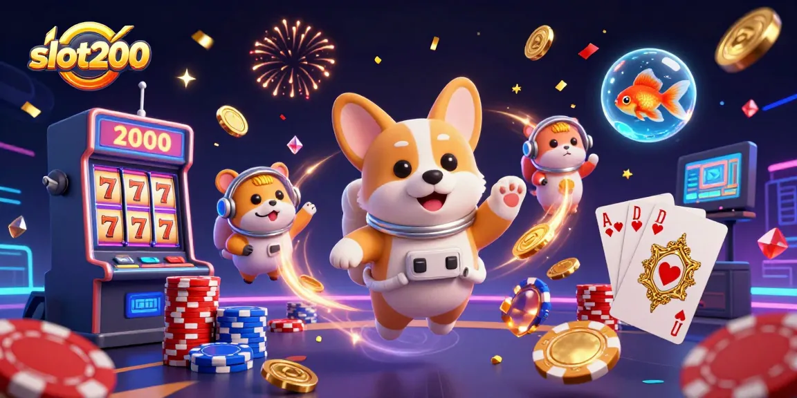 Spin the reels on slot200 with a thrilling astronaut corgi and casino chaos!