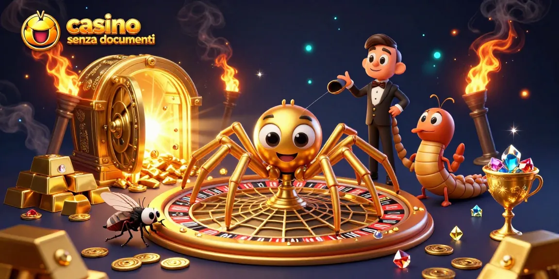 Gioca al casino senza documenti con la fortuna alla roulette, circondato da gemme e tesori.