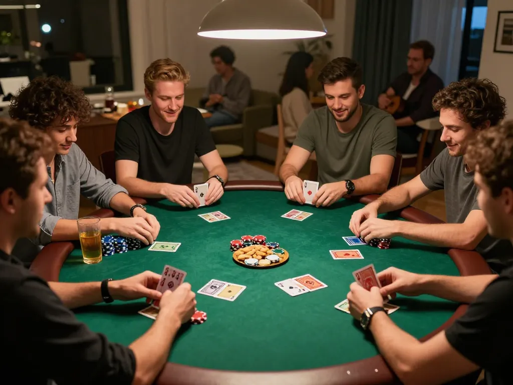 Engaged players at home poker night showcasing strategies at the best widget store