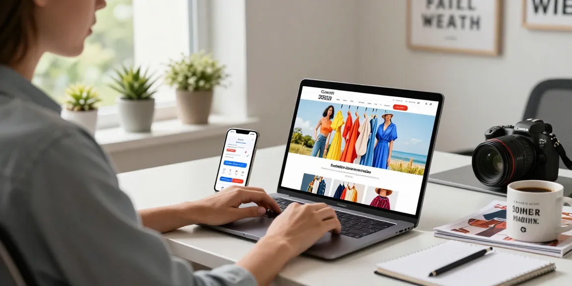 Engaged shopper exploring the latest fashion trends on 456bd e-commerce platform.