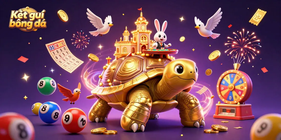 Experience thrilling Kết quả bóng đá with this vibrant 3D casino illustration showing a tortoise with a casino on its shell.
