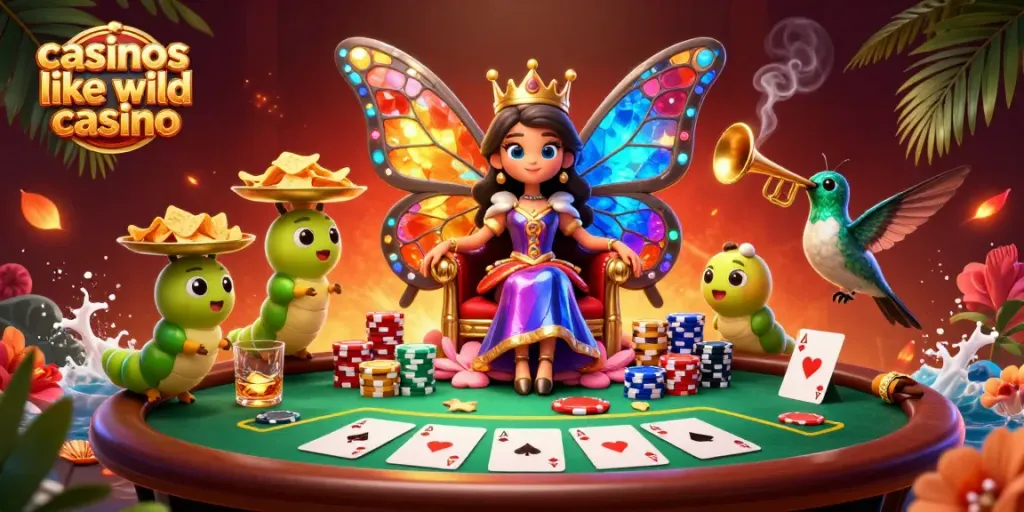 Experience the vibrant and engaging world of casinos like wild casino with this colorful illustration.