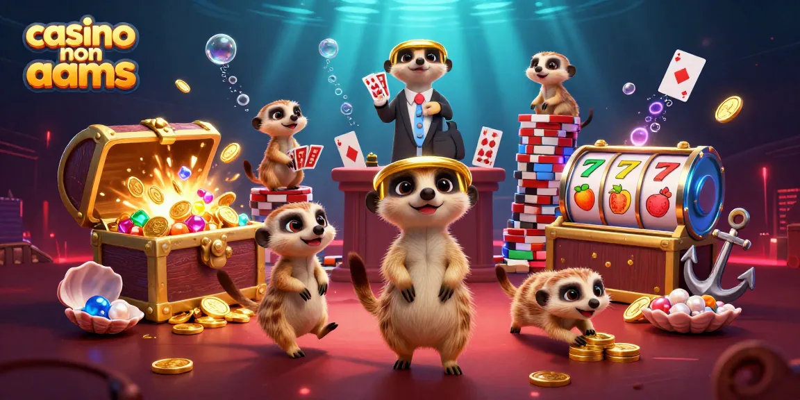 Gioco dinamico in un casino non aams con suricati e simboli di slot affascinanti.