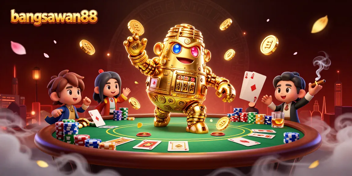 Bets with bangsawan88 while engaging with card games and vibrant casino elements in a thrilling scene.