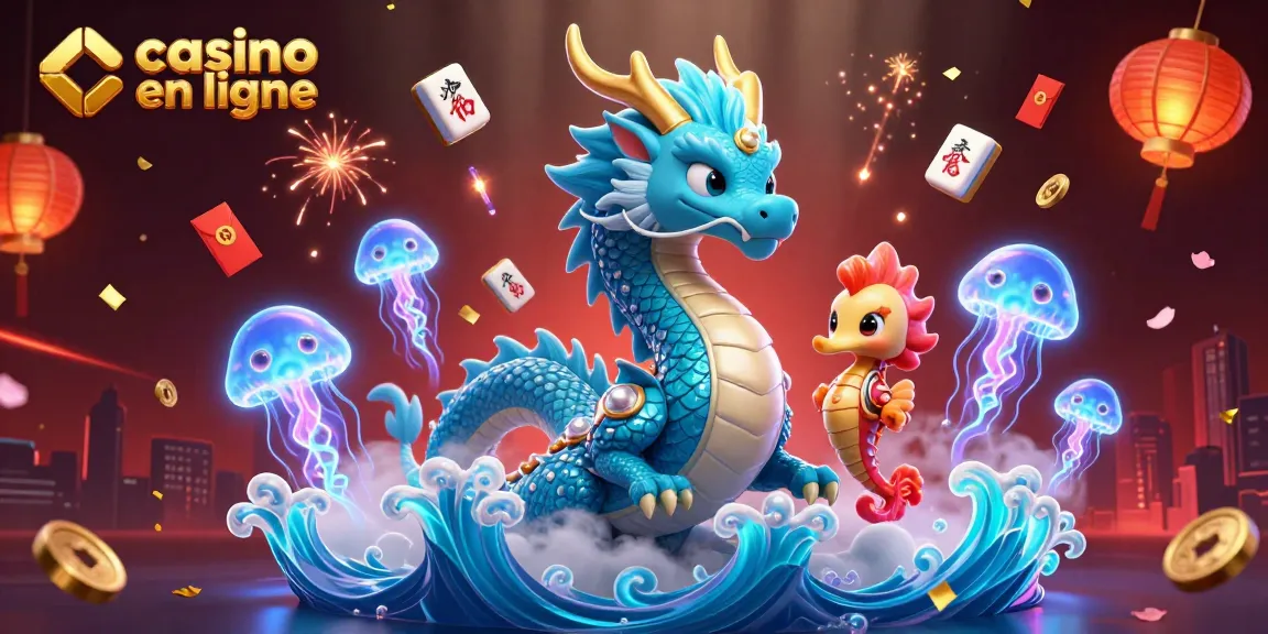 Animations captivantes dans un casino en ligne avec un dragon et un chevalier marin.