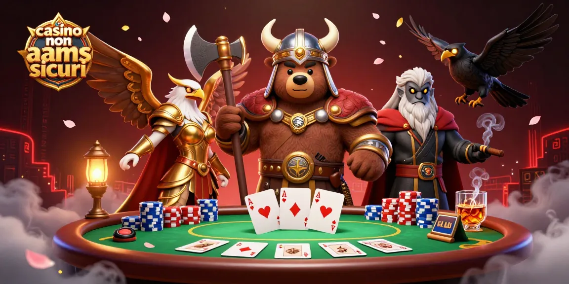 Gioca a emozionanti giochi nei casinò non AAMS sicuri con un'illustrazione di un orso vichingo feroce e un'aquila valchiria.