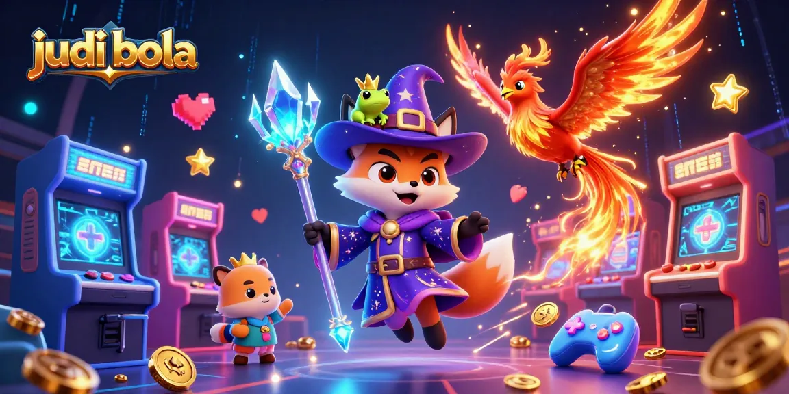 Experience exciting judi bola action with vibrant elements and characters in a dynamic casino setting.