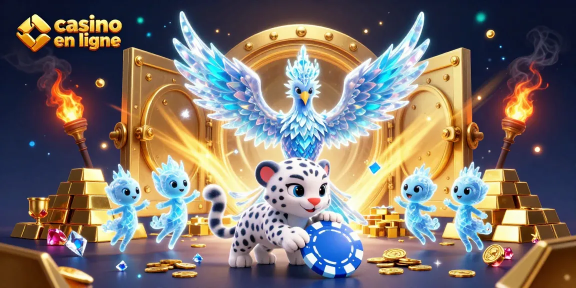 Visualiser le casino en ligne avec un phoenix de glace, un léopard des neiges et des trésors scintillants