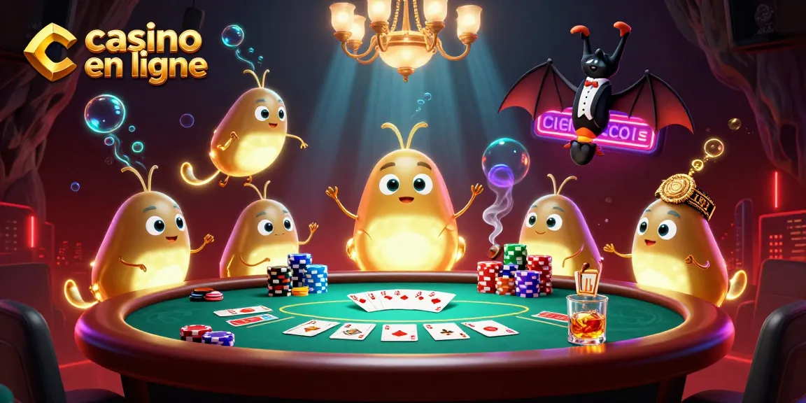 Jouez au casino en ligne avec une ambiance animée éclairée par des vers luisants et un dealer chauve-souris.