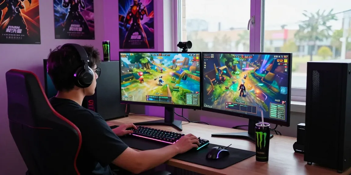Link resmi NAGA2000 dengan pemain di depan monitor, suasana gaming yang seru dan nyaman.