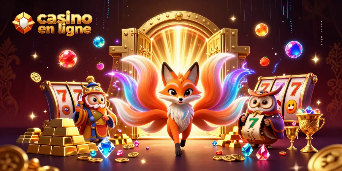 Vivez l'excitation d'un casino en ligne avec un renard à neuf queues et une chouette sage entourés de trésors scintillants.