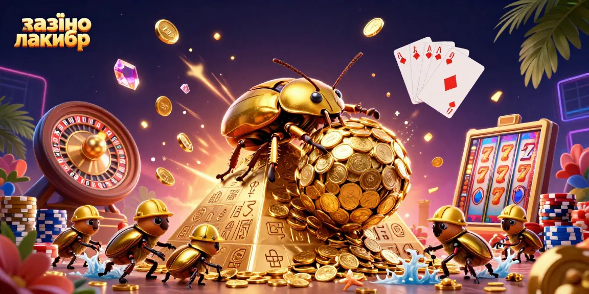 Experience the thrill of казино лакибир with golden coins and vibrant casino elements in this dynamic scene.