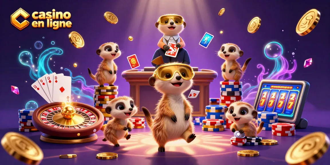 Gagnez gros avec le casino en ligne, où des suricates animent une opération de jeu animée.