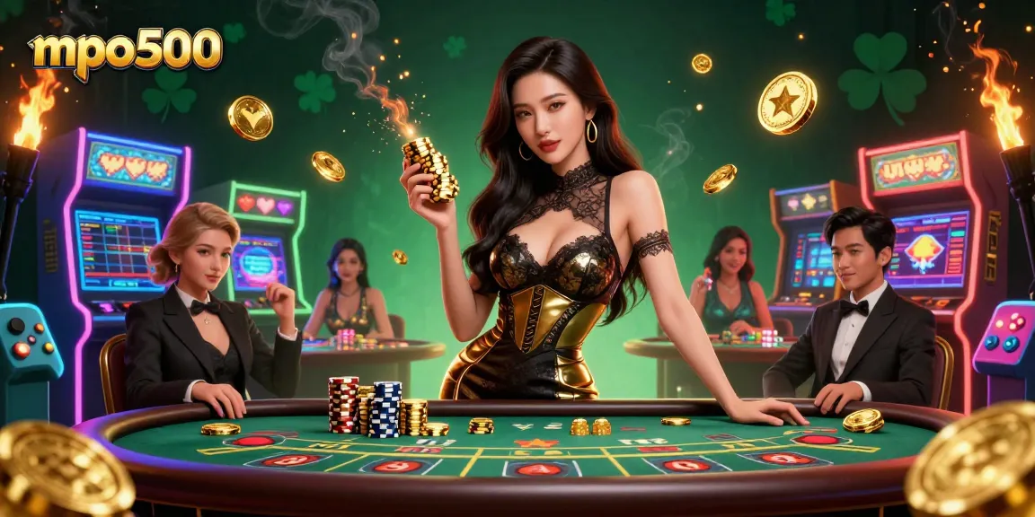 Play exciting baccarat at mpo500 with stunning visuals of a glamorous atmosphere and high-stakes action.