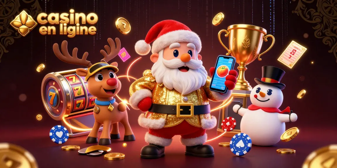 Jouez à casino en ligne avec un père Noël et ses amis dans un décor festif et coloré.