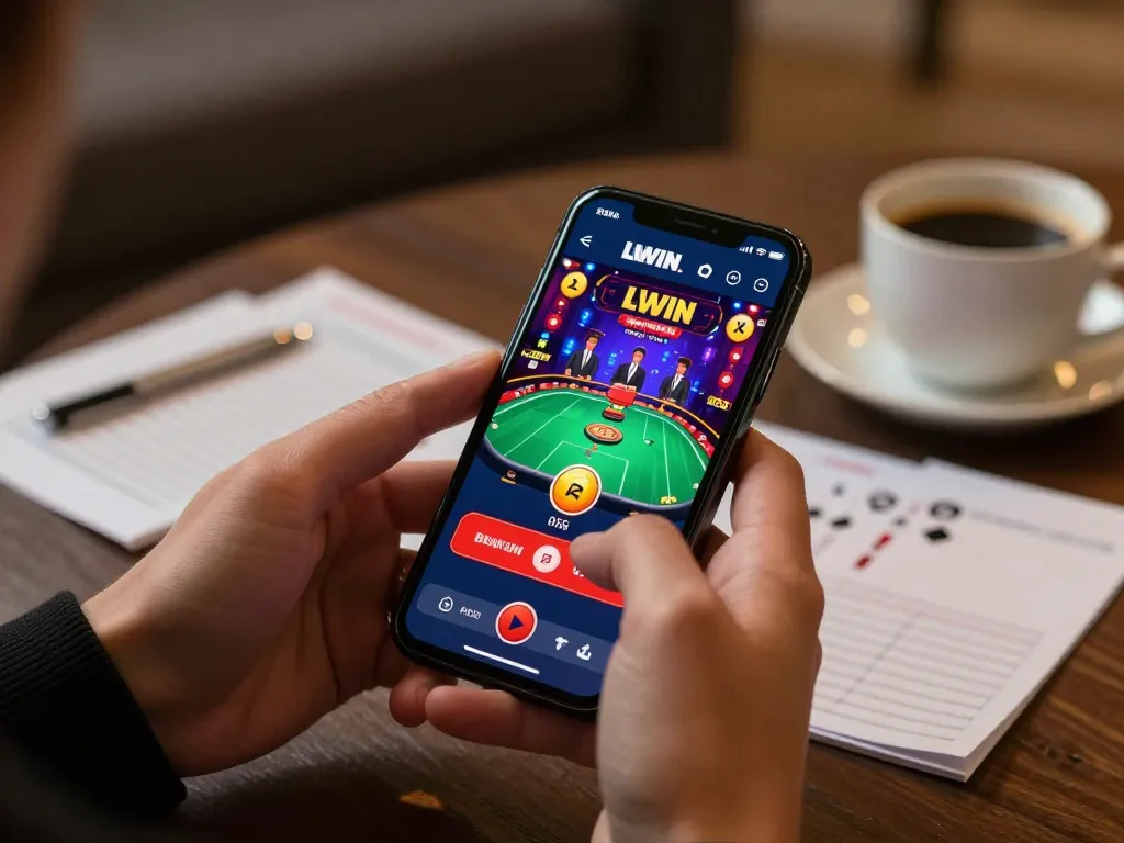 Engaging smartphone gameplay on the LLWIN app, showcasing live dealer excitement and strategic focus.