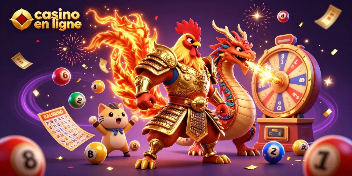 Plongez dans l'univers du casino en ligne avec des personnages animés distinctifs et des éléments de jeu.
